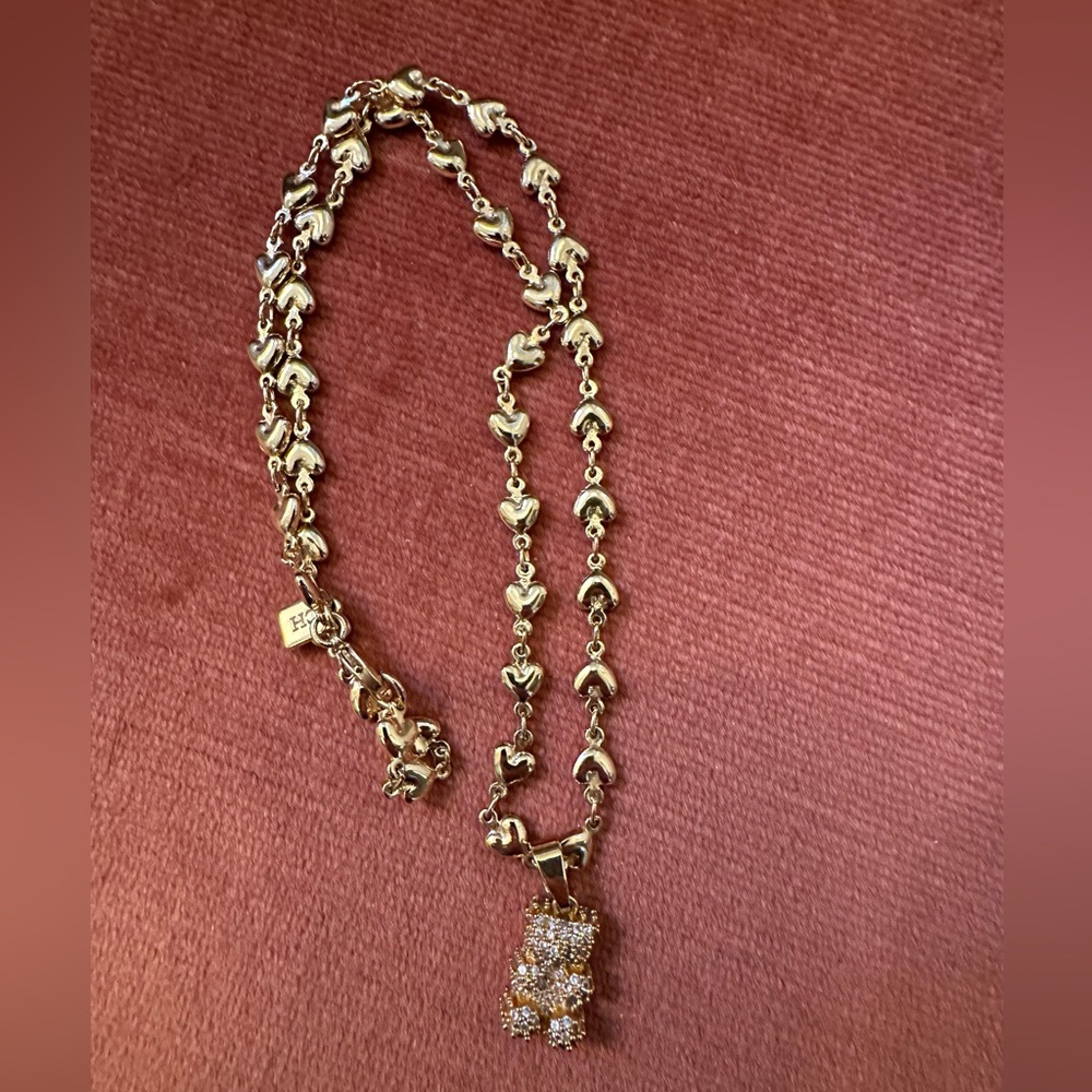 Gold Gummy Bear Heart Necklace
